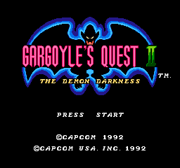 Gargoyle's Quest II - The Demon Darkness: Title